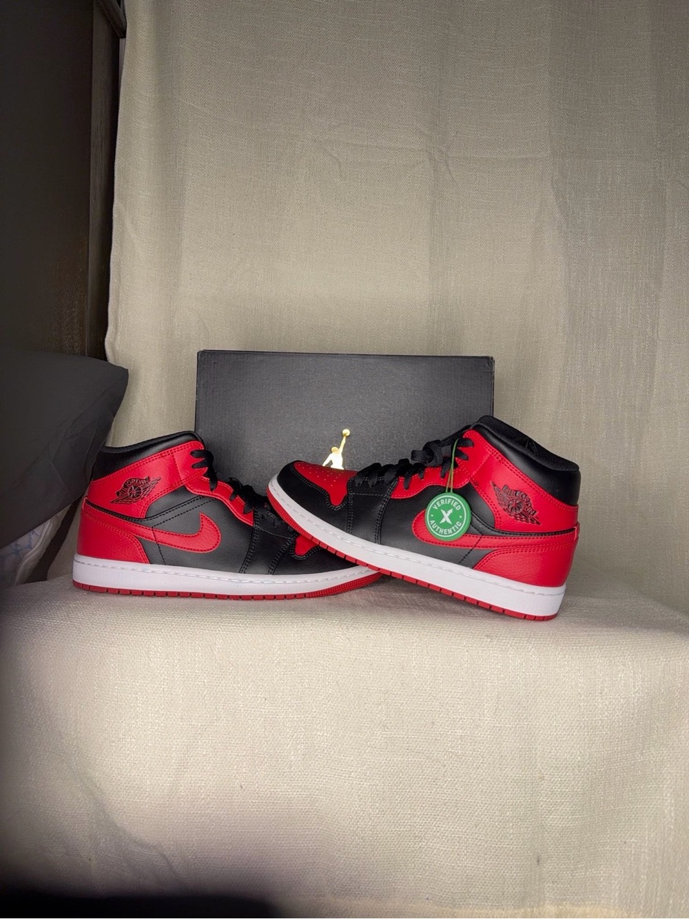 Nike Men's Red and Black Air Jordan 1 Low